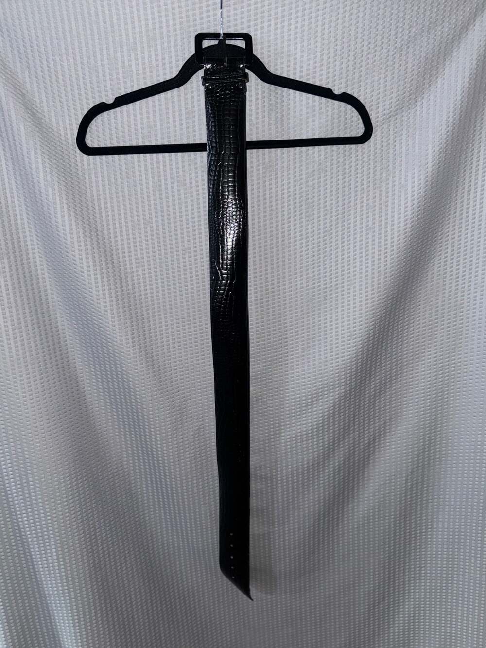 Black Crocodile Embossed Leather Belt length 40